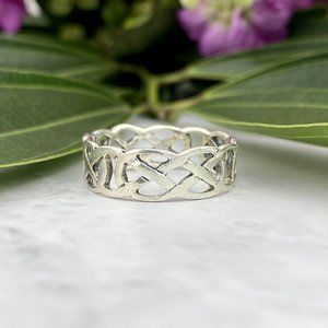 Vintage Celtic Sterling Silver Twisted Band Ring